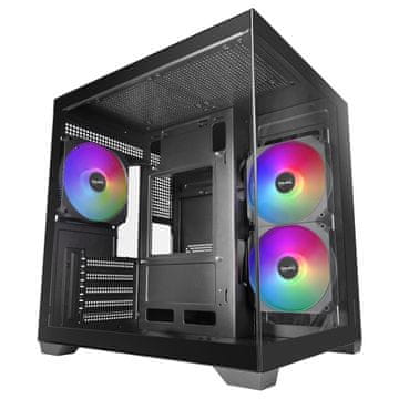 Tac Mars Gaming MCVIEW3 Mini Tower črna računalniška ohišja, s stranskim oknom