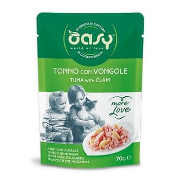 Oasy OASY More Love mokra hrana za mačke, Tuna z vongolami, 70g