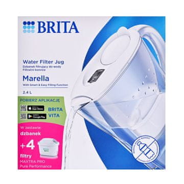 Brita Filtrirni vrč Brita Marella + 4 filtri Maxtra Pro