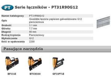 BOSTITCH NAILS PT 33' 90mm RING GAL