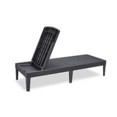 Zunanji ležalnik KETER POLY RATTAN LOUNGER JAIPUR GRAPHITE