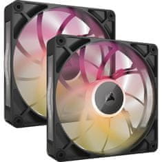 Corsair Corsair iCUE LINK RX140 MAX RGB ventilator za ohišje 14 cm črn komplet 2 kos