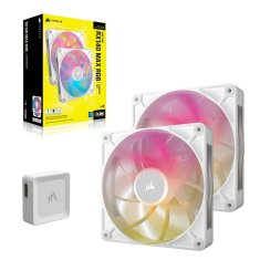 Corsair Corsair iCUE LINK RX140 MAX RGB ventilator za ohišje 14 cm, bel, komplet 2 kos