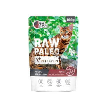 VetExpert VEE Raw Paleo Adult Sterilised Tuna - mokra hrana za mačke, 100g