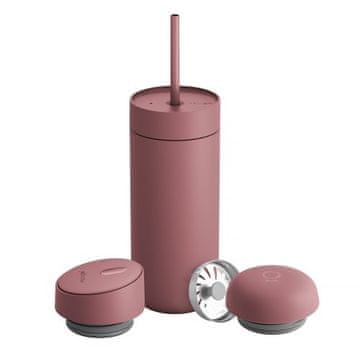 Fellow Carter Move 3-v-1 potovalni vrč s 3 pokrovi, 473 ml, Powder Pink