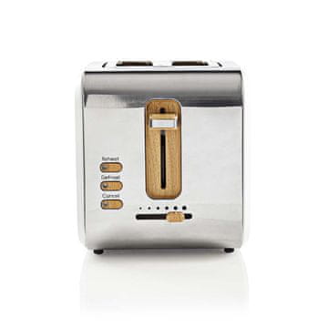 Toaster NEI Nedis KABT510EWT, 900W, 2 srebrni
