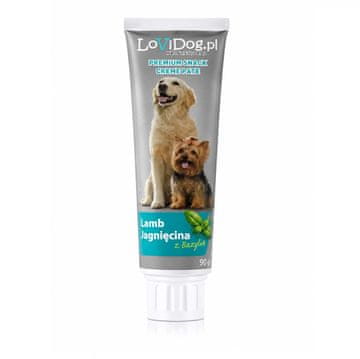 slomart LOVIDOG Priboljšek za pse z jagnjetino in baziliko – 90g
