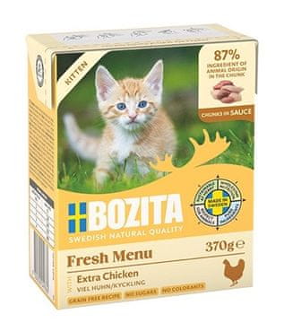 Bozita BOZITA Fresh Menu Kitten Chunks v omaki - mokra hrana za mačke - 370g