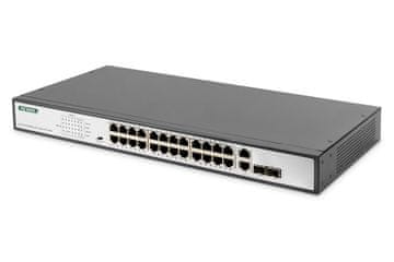 Digitus Digitus DN-95343 mrežni preklopnik, Fast Ethernet, PoE, 1U, črn/srebrn