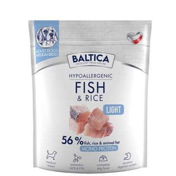 slomart BALTICA Nutraceutic Hypoallergenic Light M Ribje z rižem, suha hrana za pse 1kg