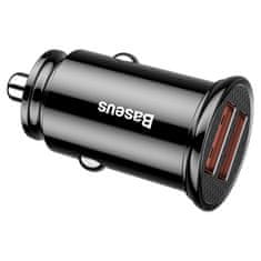BASEUS Avto polnilec Baseus AB30BK, 2x USB, črn