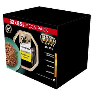 Sheba Sheba pladenj za mokro hrano za mačke, perutnina/piščanec/puran, 32x85 g