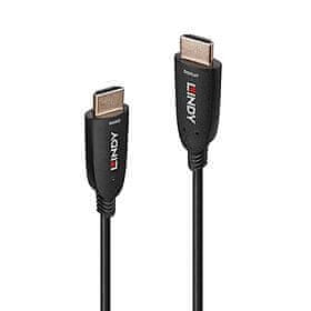 Lindy HDMI 2.1 hibridni optični kabel, 15 m, črn