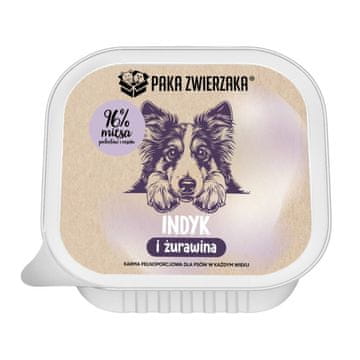 Paka Zwierzaka PZW Mokra hrana za pse, puran in brusnice, 150g