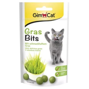 GMC GIMCAT GrasBits Crunchy – priboljški za mačke s travo, 425g