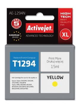 ActiveJet Activejet nadomestna črnila za Epson T1294, rumena, 15 ml (XL)