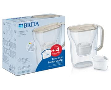 Brita Vrč za filtriranje vode Brita Style Essential+, 4 filtri Maxtra Pro (pesek)