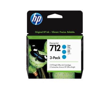 HP 712 kartuša s črnilom, cian, 3x 29 ml