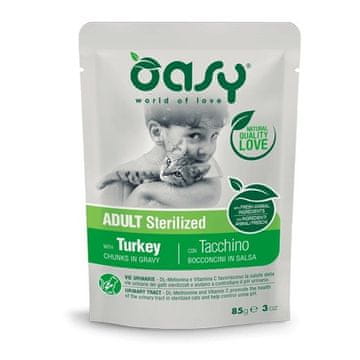 Oasy OASY Chunks in gravy Sterilized Turkey - mokra hrana za sterilizirane mačke s težo