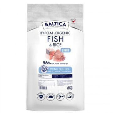 slomart BALTICA Nutraceutic Hypoallergenic Light L/XL Pasja hrana, ribe z rižem, 12 kg