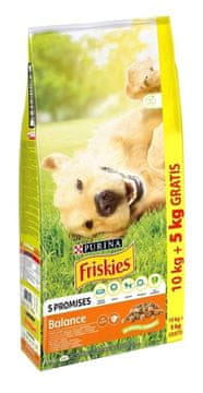 Purina PURINA Friskies Balance Piščanec z zelenjavo - suha hrana za pse 10 + 5kg