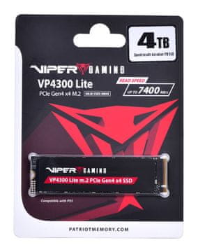 Patriot Patriot Memory VP4300 Lite M.2 SSD 4TB, PCIe 4.0 NVMe