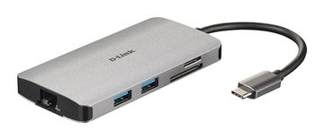 D-Link D-Link DUB-M810 USB-C Hub 8-v-1, HDMI, Ethernet, čitalnik kartic, PD 100W