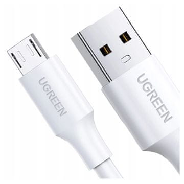 Ugreen US289 USB na Micro USB kabel QC 3.0 2.4A 1.5m (bel)