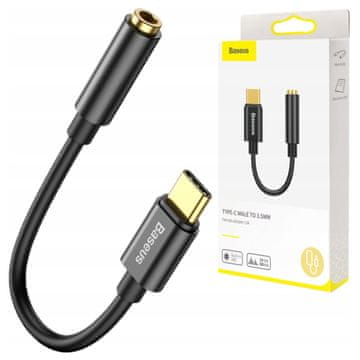 BASEUS L54 USB-C zvočni adapter + 3,5 mm mini priključek (črn)