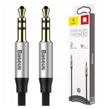 BASEUS Yiven 3,5 mm AUX mini jack avdio kabel 1,5 m (črn in srebrn)