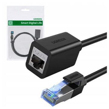 Ugreen Ugreen NW112 Ethernet podaljševalni kabel RJ45, kat. 6, FTP, s kovinskim vtičem 2 m, črne barve