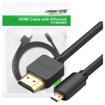 Ugreen HD127 Micro HDMI - HDMI 4K 3D kabel 1 m (črn)