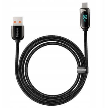 BASEUS Kabel Display USB na USB-C, 66 W, 1 m (črn)