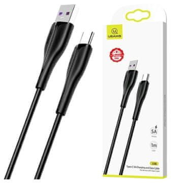 USAMS Usams kabel U38 USB-C 5A hitro polnjenje za Oppo/Huawei 1m črn/črn SJ376USB01 (US-SJ376)