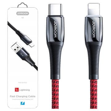 Joyroom S-1224K2 USB-C / Lightning PD kabel 20W 2.4A 1.2m - rdeč