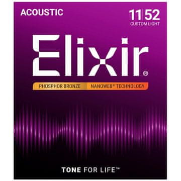 Elixir Elixir Strings 16027 Phosphor Bronze Custom Light NW - žice za akustično kitaro (11-52)