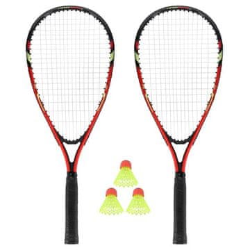 NILS NRS001 Crossminton komplet 2 loparja + shuttle cocks + rdeča prevleka