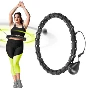 HMS HHW11 plus size hula hoop črne barve s čepi in utežjo