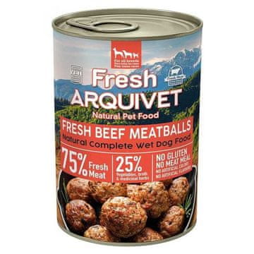 Fresh ARQUIVET Fresh goveje mesne kroglice v omaki - mokra hrana za pse, 400g