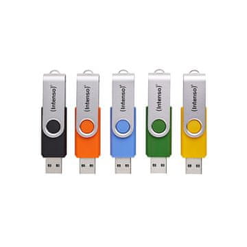 Čištín Intenso Office Line USB ključek, 5x 32GB, USB-A 3.2, različne barve