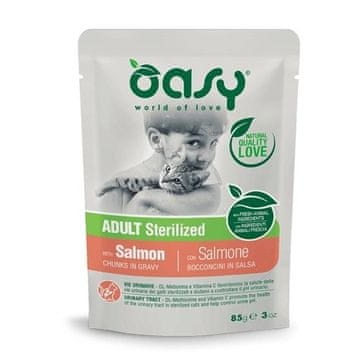 Oasy OASY Mokra hrana za sterilizirane mačke s lososom, 85 g