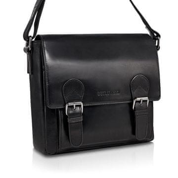 Betlewski TBS-301 črna vintage moška torba + certifikat