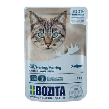 Bozita BOZITA Mesni koščki v omaki s haringo - mokra hrana za mačke - 85 g