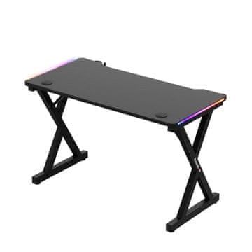 Huzaro Hero 2.3 RGB Gaming Desk, črna, ravni