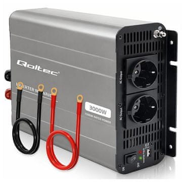 slomart Pretvornik napetosti Qoltec MS Wave, 12V na 230V, 1500/3000W, USB
