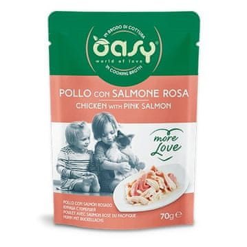 Oasy OASY More Love Piščanec z lososom - mokra hrana za mačke - 70g