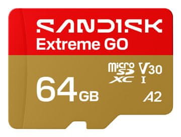 SANDISK SanDisk Extreme GO 64 GB MicroSDXC UHS-I kartica, rdeče-zlate