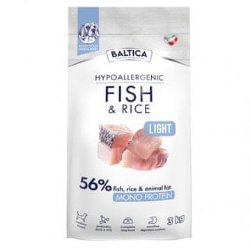 slomart BALTICA Nutraceutic Hypoallergenic Light M Fish z rižem - suha hrana za pse - 3kg