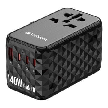 Verbatim Verbatim UTA-10 potovalni polnilnik 140W GaN III, 4x USB