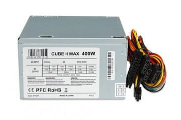 IBO iBox CUBE II ATX napajalnik 400W, 20+4 pin, srebrn